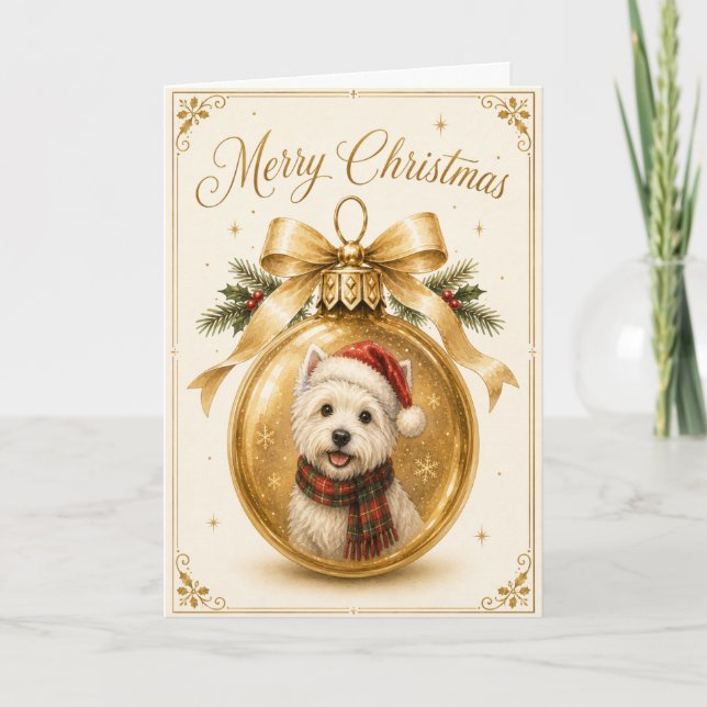 Carte de Noël Westie (Devant)