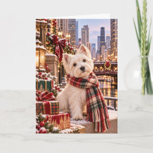 Carte de Noël Westie Chicago Horizon de Chicago