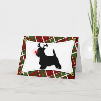 Carte de Noël Westie Reindeer
