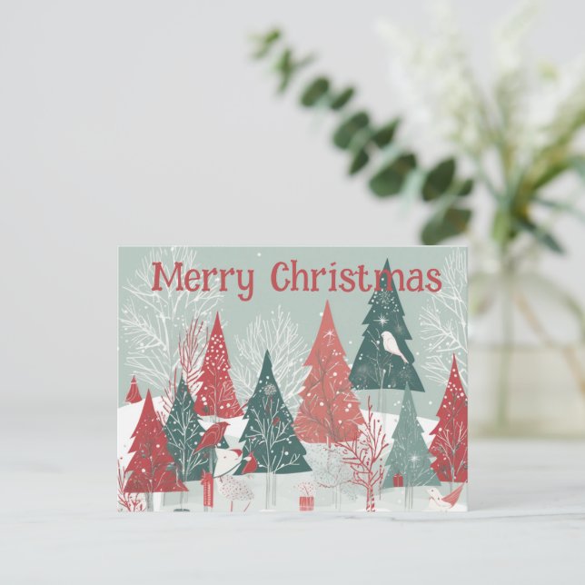 Carte de Noël Whimsical Boughs - Vacances Quirky (Debout devant)