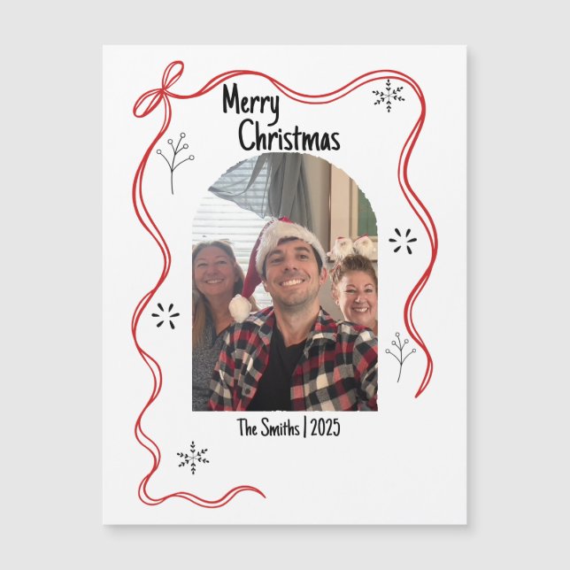 Carte de Noël Whimsical Doodle avec photo (Devant)