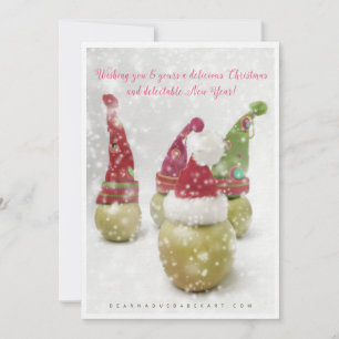Carte de Noël Whimsical Père Noël Apple