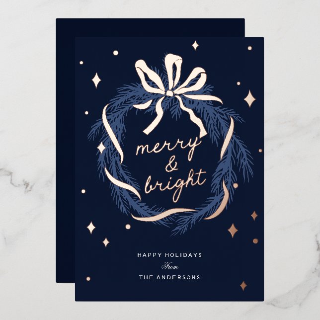 Carte de Noël Whimssel Wreath Foil (Recto/Verso)