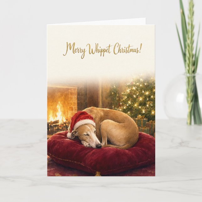 Carte de Noël Whippet (Devant)