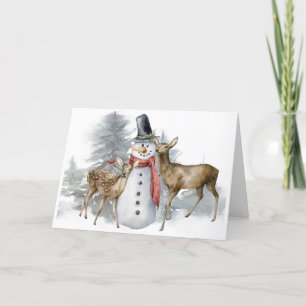 Carte de Noël Woodland Snowman
