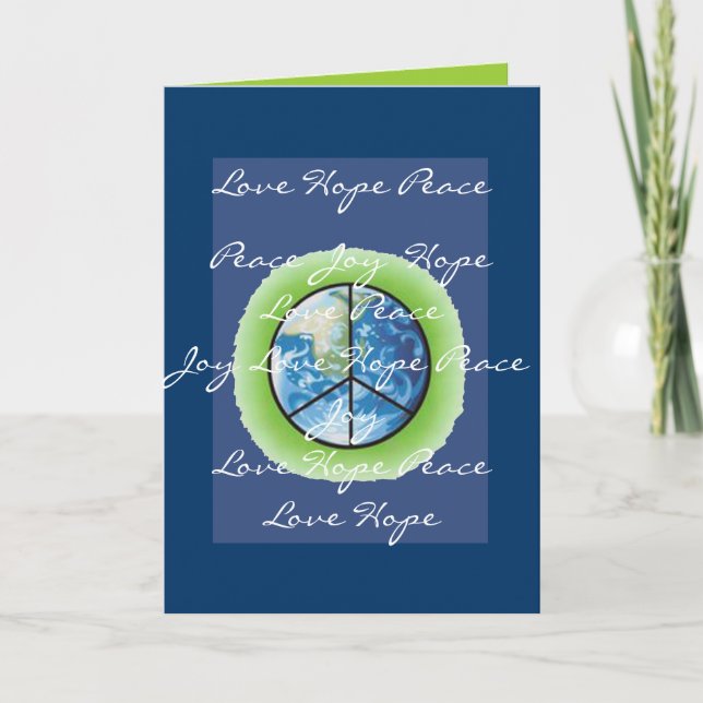 Carte de Noël World Hope for Peace and Love (Devant)