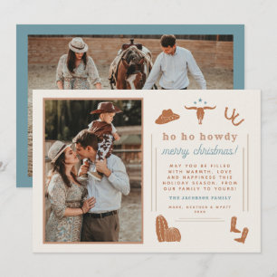 Carte de Noël WYNONA Terracotta Western Cowboy