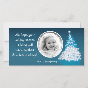 Carte de Noël XMAS Arbre bleu 4x8