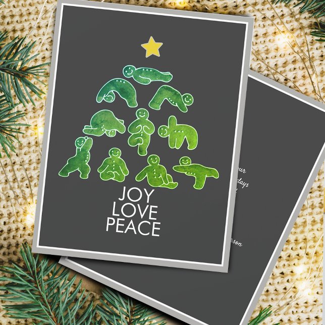 Carte de Noël Yoga Gingerbread Holiday Christmas (Yoga Gingerbread Holiday Christmas Card)