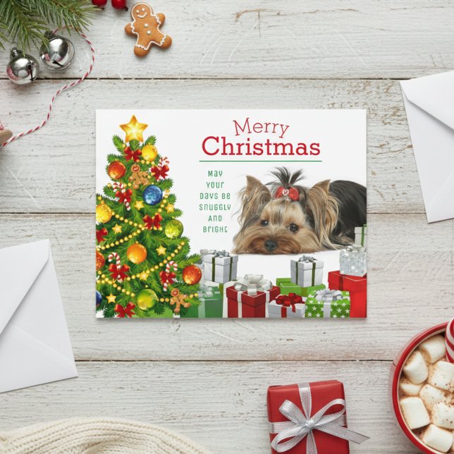 Carte de Noël Yorkie (Yorkie Christmas Greeting Holiday Card)