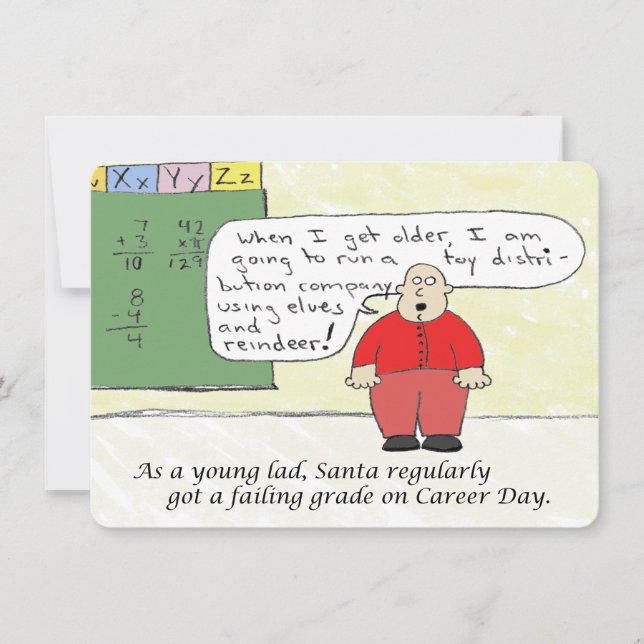 Carte de Noël Young Santa Flat (Devant)