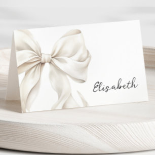 Carte de nom à ruban blanc