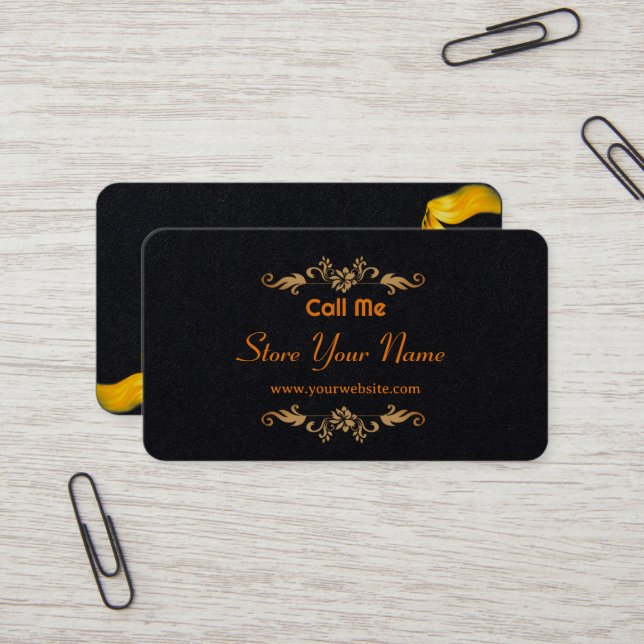 Carte de nom | Carte personnalisée Elegan (Devant/Arrière en situation)