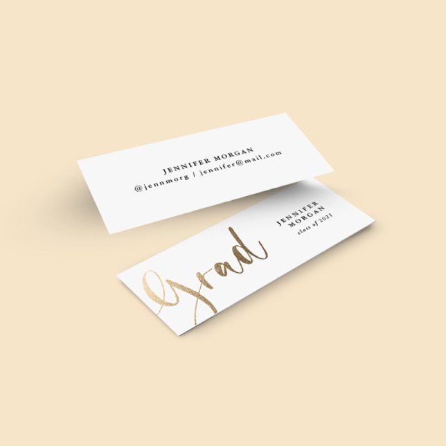 Carte de nom de graduation Gold Script (Créateur téléchargé)