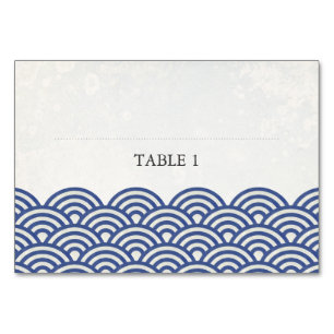 Carte de nom de lieu bleu foncé et blanc stylisé W
