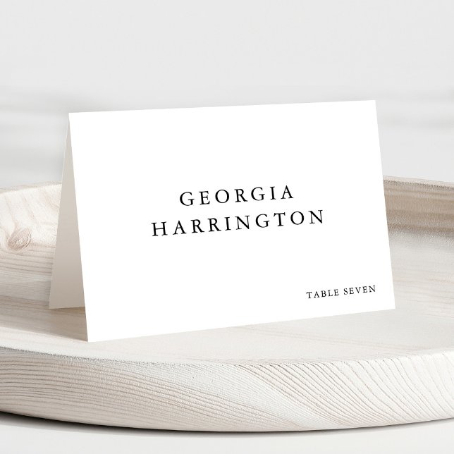 Carte de nom de lieu pour invité à monogramme mini (Minimalist Monogram Guest Name Place Card)
