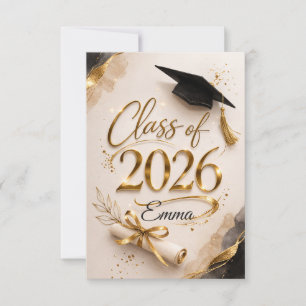 Carte de nom de remise des diplômes personnalisée 