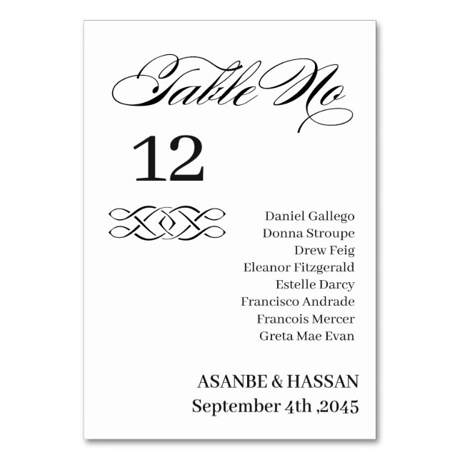 Carte de Nom de Table de Mariage à Nœud Celtique (Par défaut)