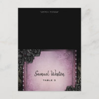 Carte de nom d'invité imprimée Violet gothique