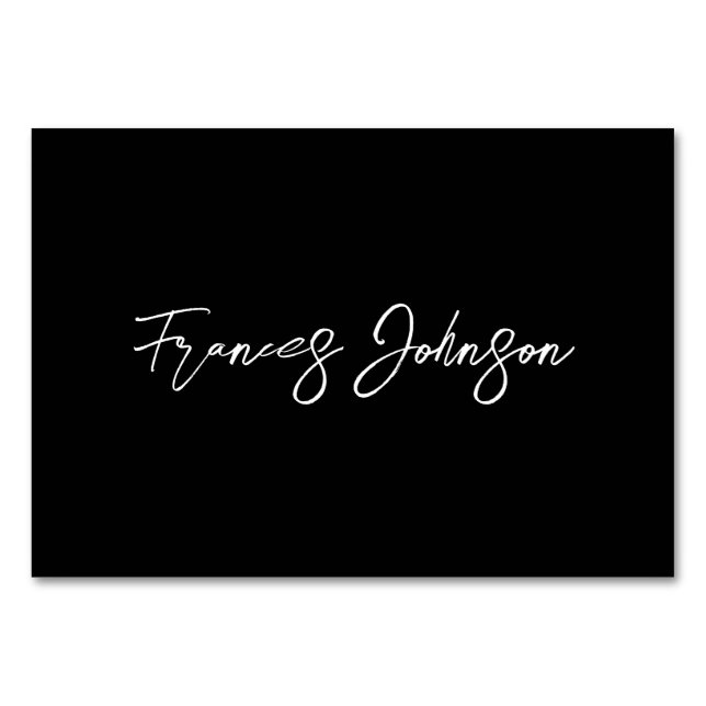 Carte de nom individuel noir et blanc (Devant)