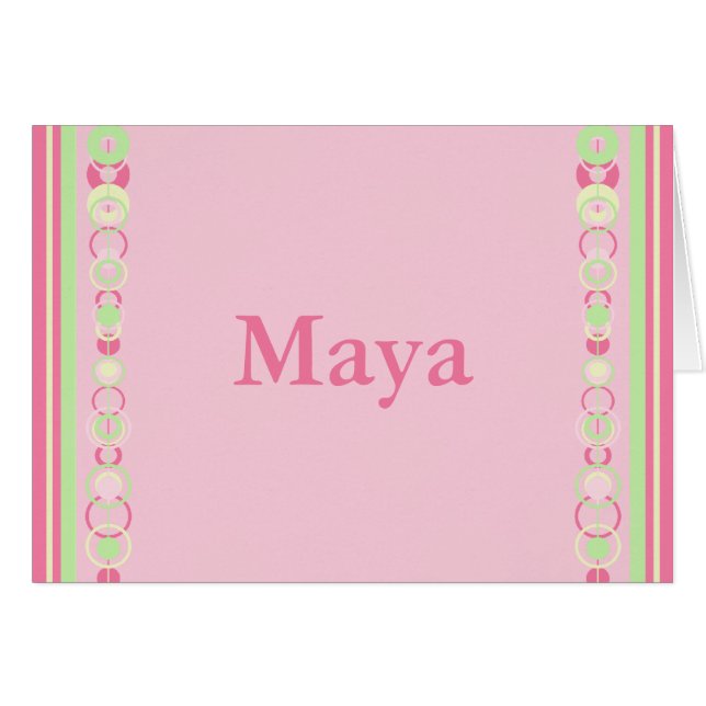 Carte de nom personnalisée Maya Modern Circles (Devant Horizontal)