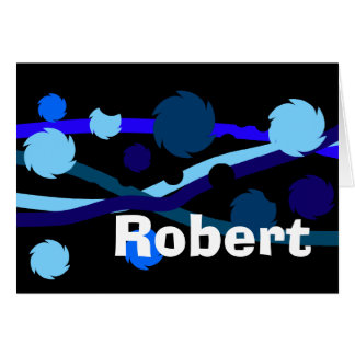 Carte de nom personnalisée Robert bleu et noir