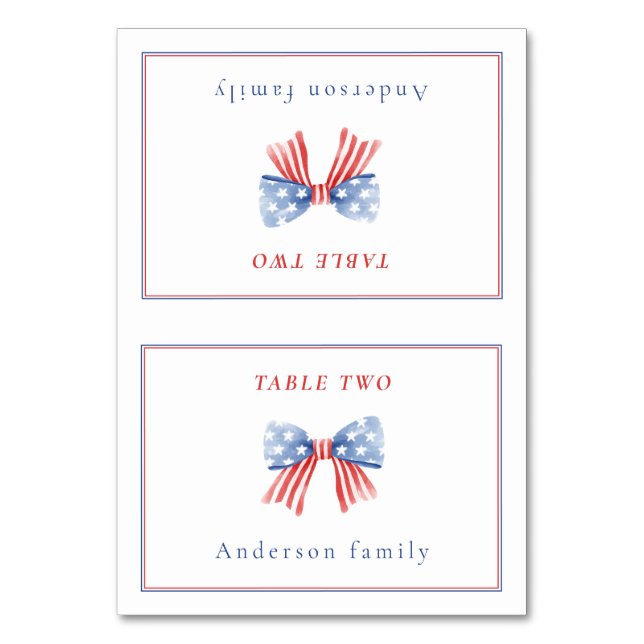 Carte de nom pliable Préparé pour le BBQ du 4 juil (Par défaut)