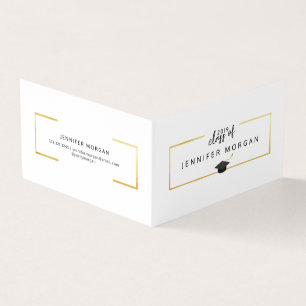 Carte de nom pliée Gold Elegant Graduation