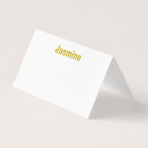 Carte de nom professionnelle Gold Color Calligraph
