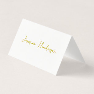 Carte de nom professionnelle Gold Color Calligraph
