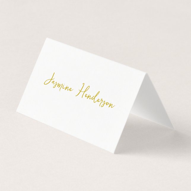 Carte de nom professionnelle Gold Color Calligraph (Front)