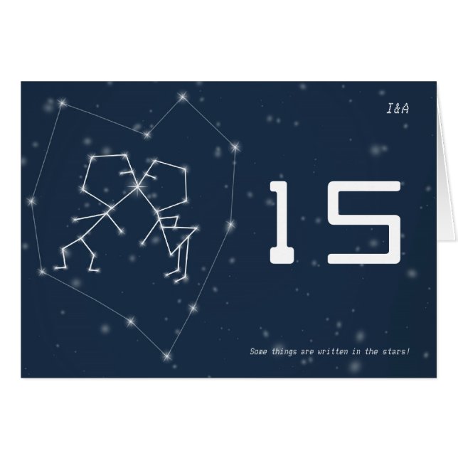 Carte de nombre de Tableau de constellation (Devant Horizontal)