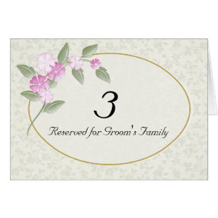 Carte de nombre de Tableau de mariage