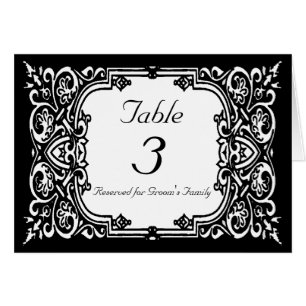 Carte de nombre de Tableau de mariage