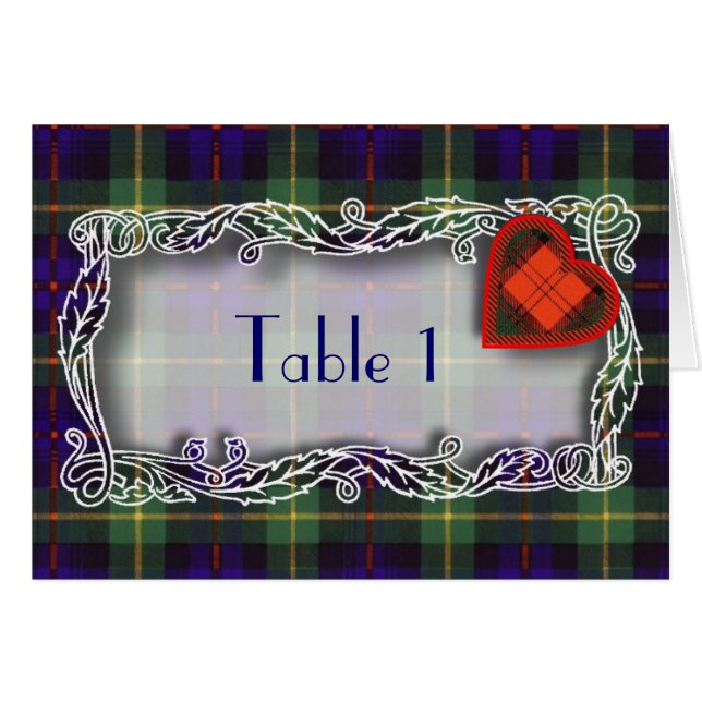 Carte de nombre de Tableau de tartan - Farquarson (Devant horizontal)