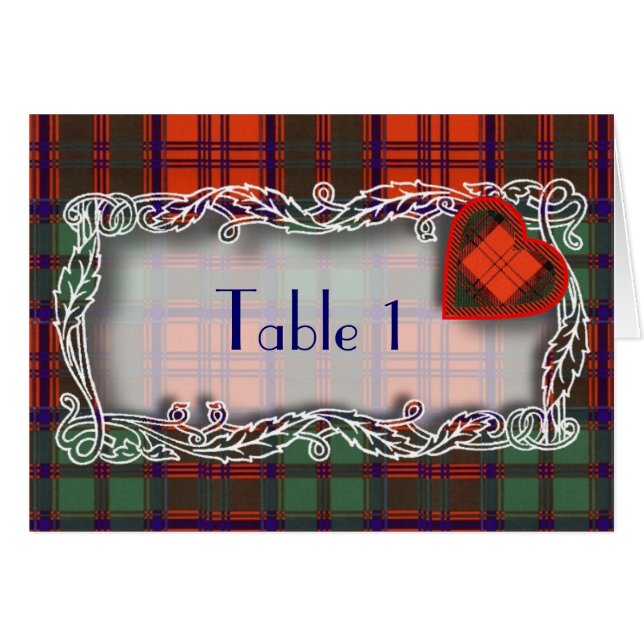 Carte de nombre de Tableau de tartan - Grant (Devant horizontal)