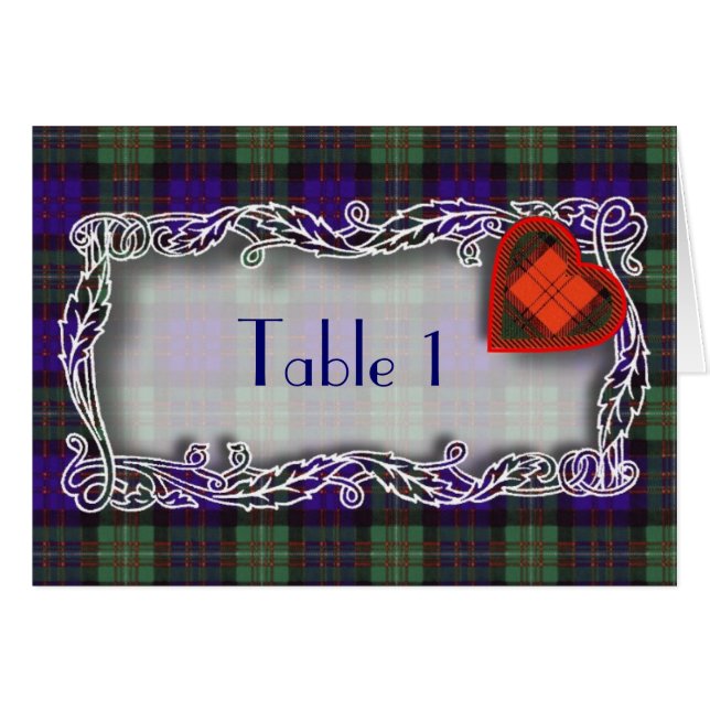 Carte de nombre de Tableau de tartan - Macdonald (Devant horizontal)