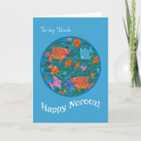 Carte de Norooz amusante pour un oncle avec des po