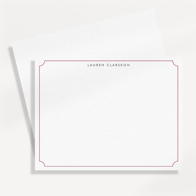 Carte de note à bordure rouge avec coin légèrement (Créateur téléchargé)