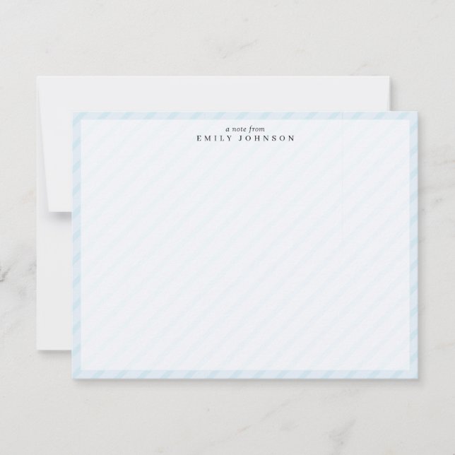 Carte de note à cadre à rayures bleues (Devant)