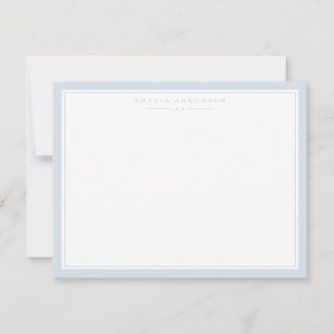 Carte de note à cadre bleu colombe pâle