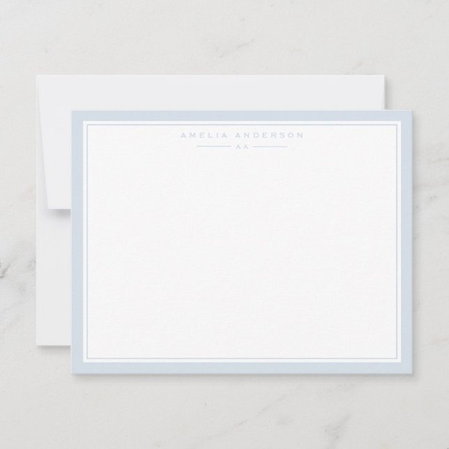 Carte de note à cadre bleu colombe pâle (Devant)