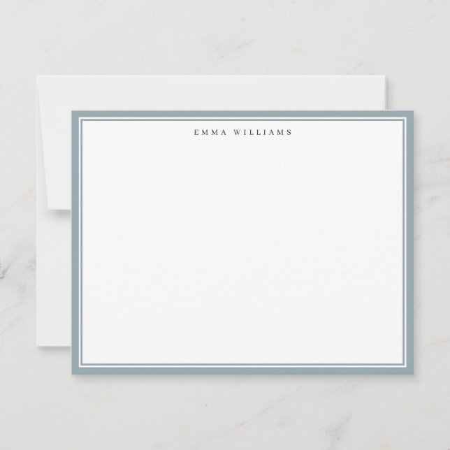 Carte de note à cadre bleu poussiéreux (Devant)