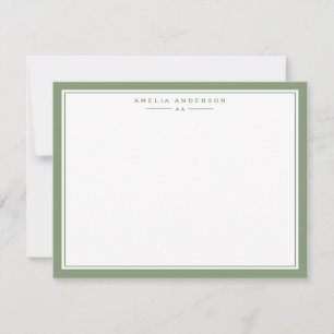 Carte de note à cadre en vert mousse
