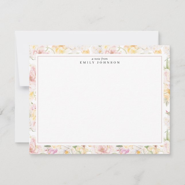 Carte de note à cadre floral (Devant)