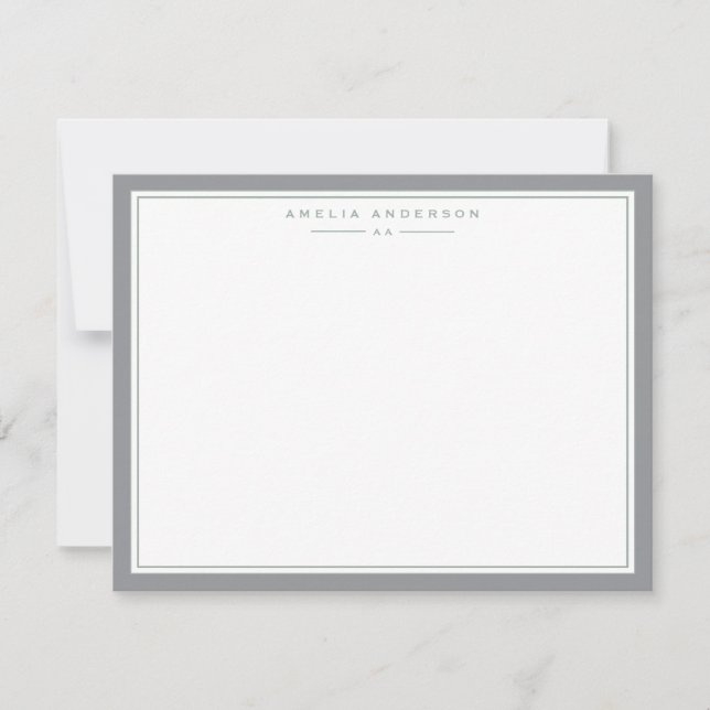 Carte de note à cadre gris clair (Devant)