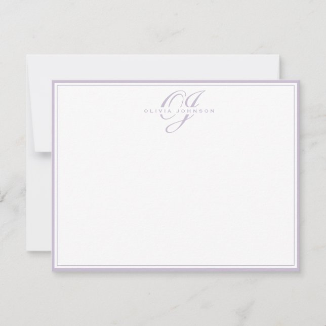 Carte de note à cadre lavande (Devant)