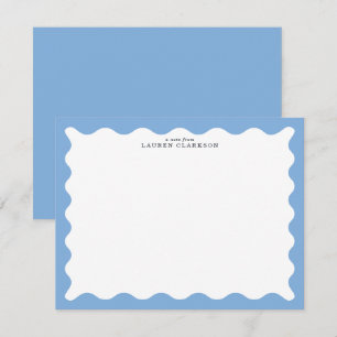 Carte de note à cadre ondulé bleu ciel