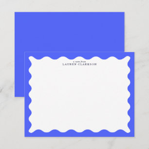 Carte de note à cadre ondulé bleu cobalt