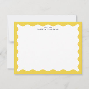 Carte de note à cadre ondulé jaune beurre